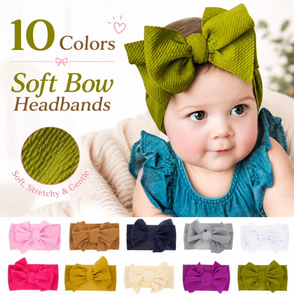 10-Piece Baby Girl Lace Bow & Flower Headband Set | TIKA
