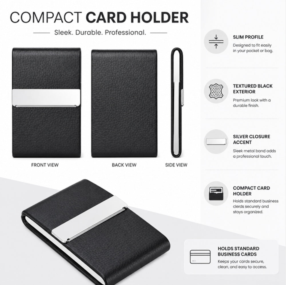 Slim PU Leather Card Holder Wallet | TIKA