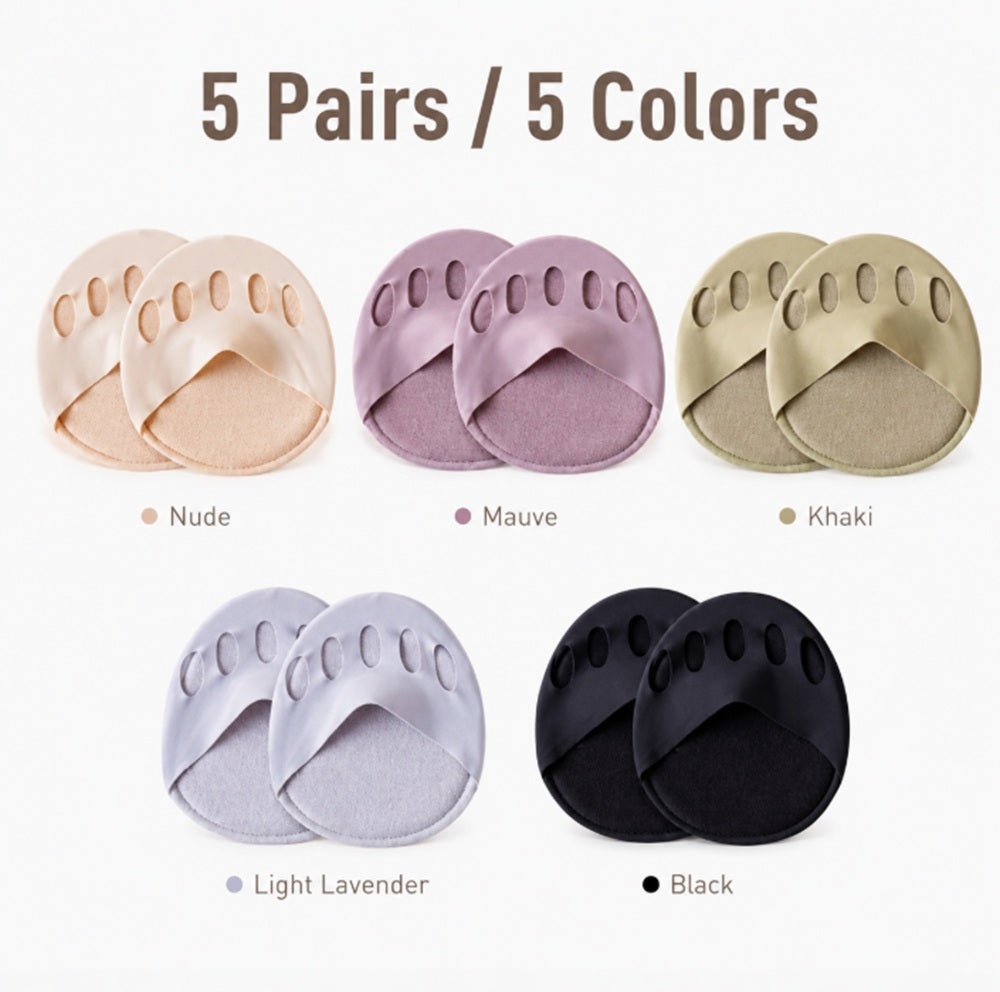 5-Pair No-Show Toe Topper Forefoot Socks | TIKA
