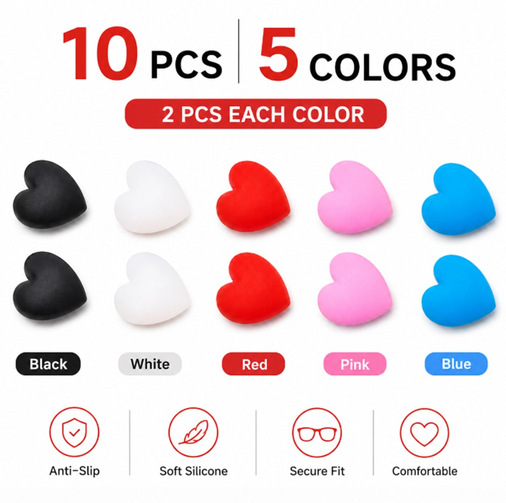 5-Pair Silicone Anti-Slip Eyeglass Ear Hooks | TIKA