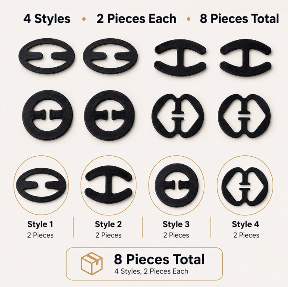 8-Piece Bra Strap Clips & Racerback Converters | TIKA