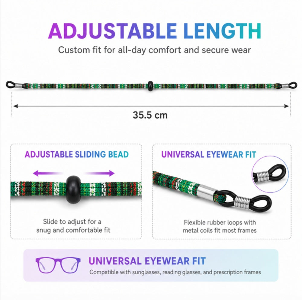 4-Pack Adjustable Eyeglass Neck Straps | TIKA