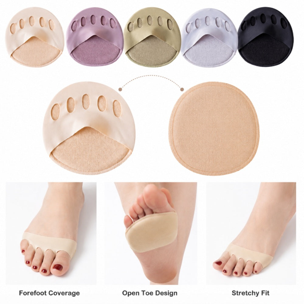 5-Pair No-Show Toe Topper Forefoot Socks | TIKA