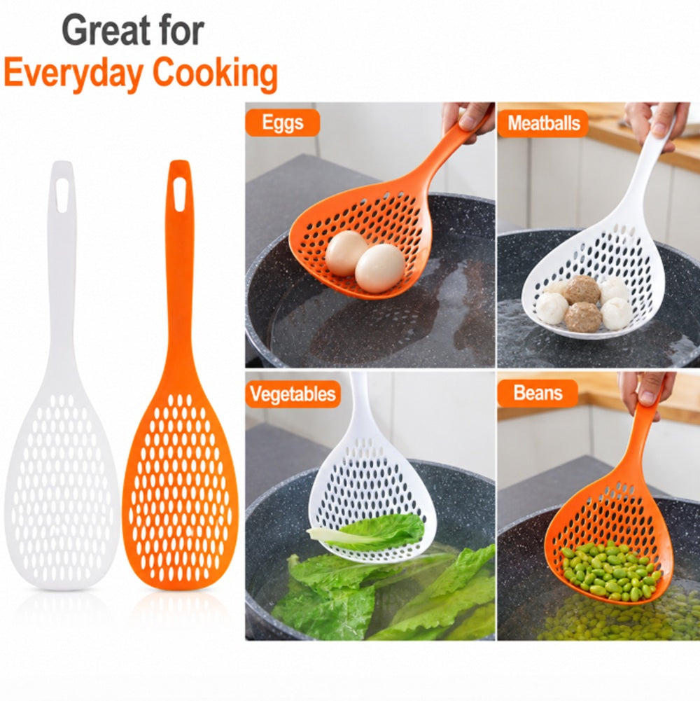 2-Piece Long-Handle Scoop Colander & Food Strainer Set | TIKA