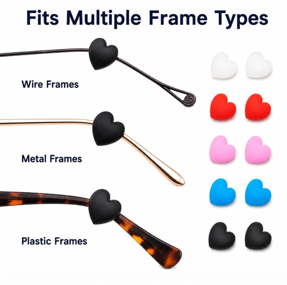 5-Pair Silicone Anti-Slip Eyeglass Ear Hooks | TIKA