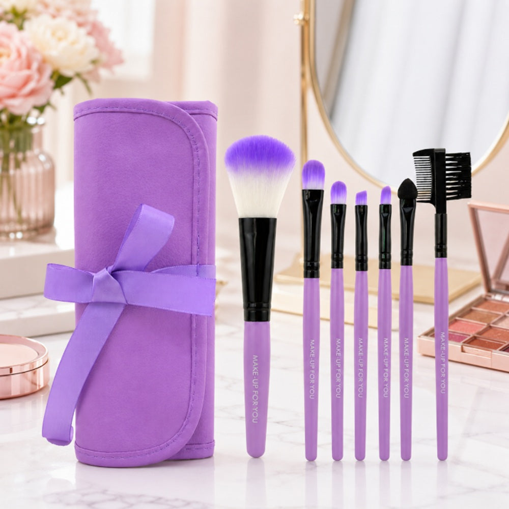 7-Piece Face, Eye & Lip Makeup Brush Set | TIKA