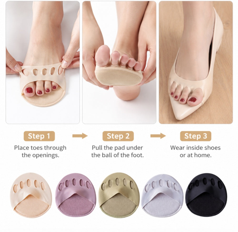 5-Pair No-Show Toe Topper Forefoot Socks | TIKA