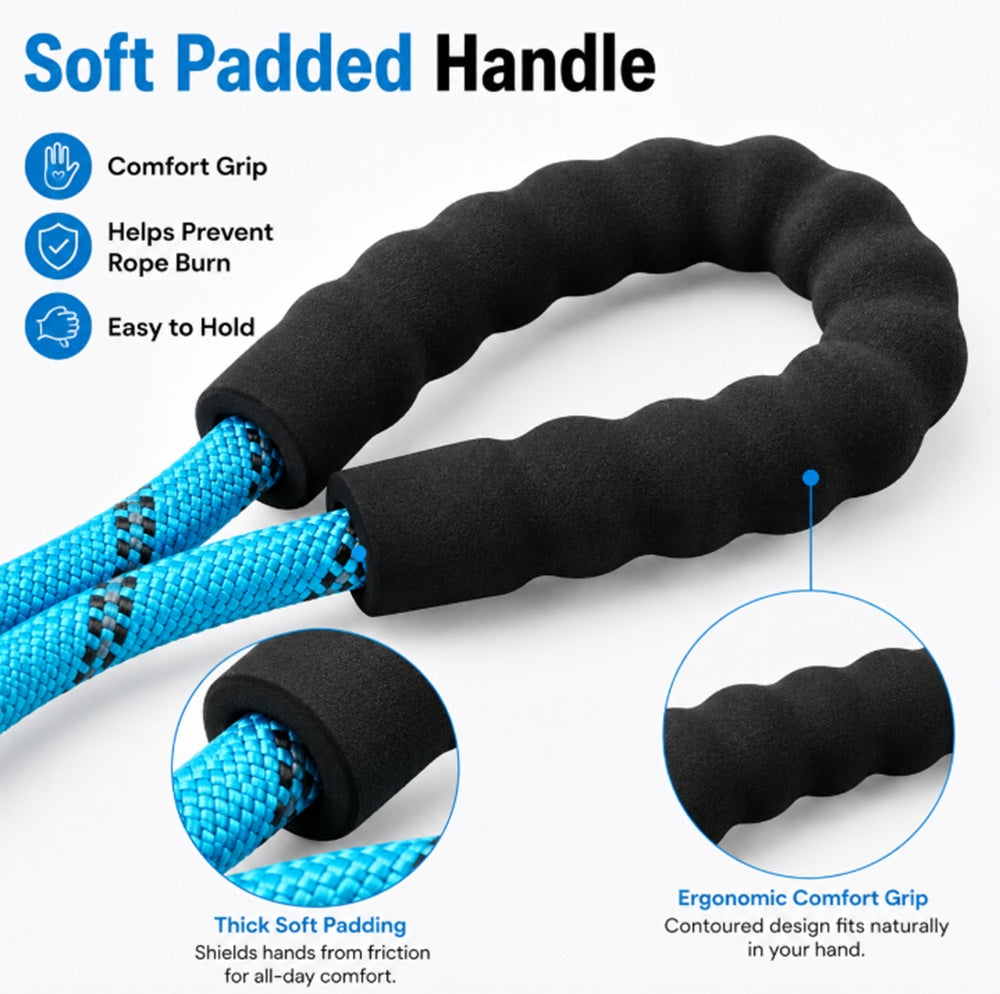 5ft Reflective Nylon Rope Dog Leash with Padded Handle | TIKA