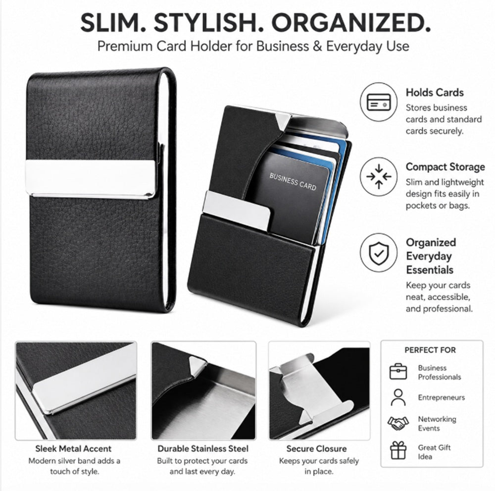 Slim PU Leather Card Holder Wallet | TIKA