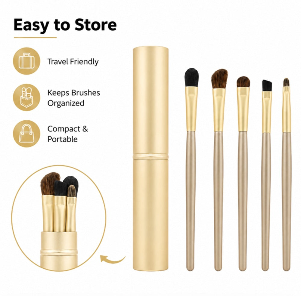 5-Piece Travel Makeup Brush Set | TIKA