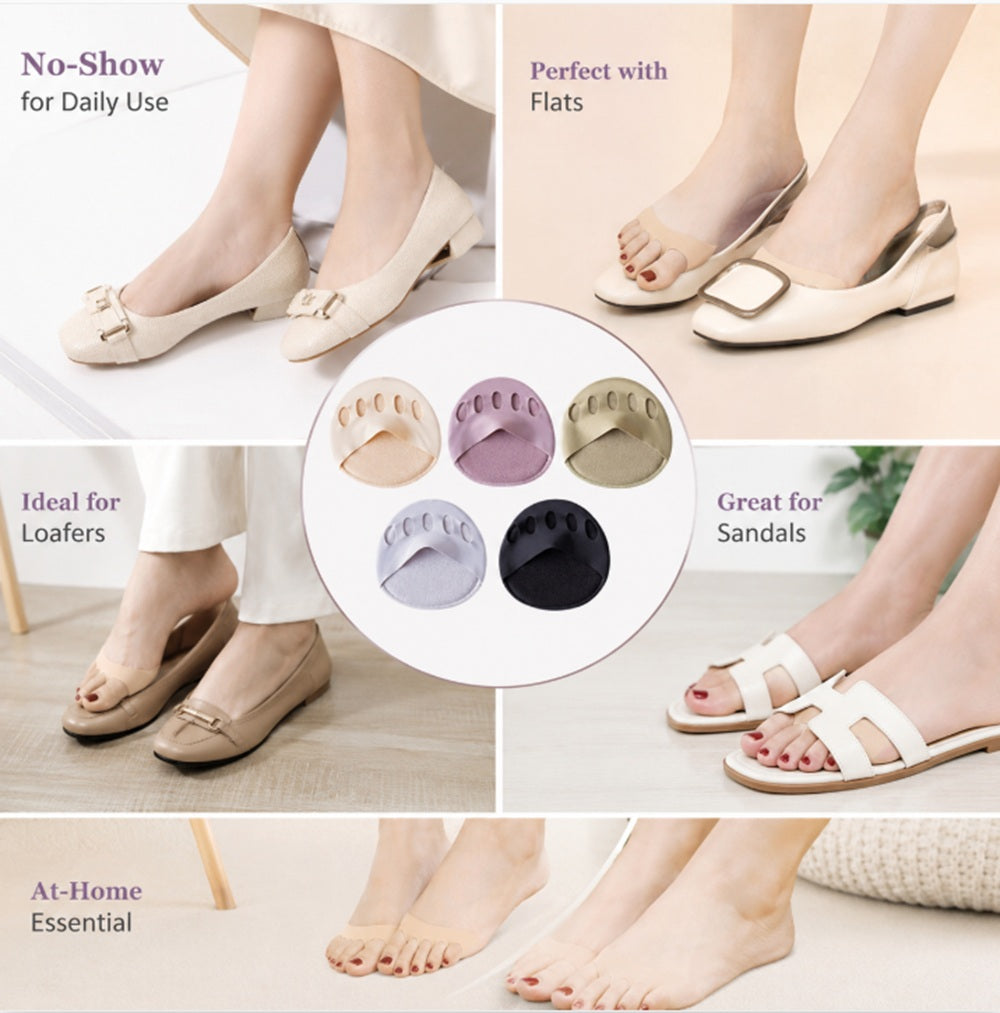 5-Pair No-Show Toe Topper Forefoot Socks | TIKA