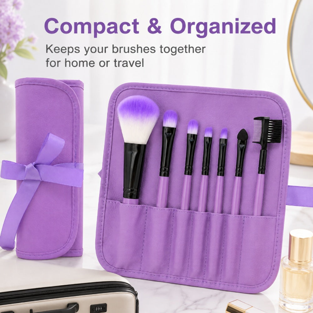 7-Piece Face, Eye & Lip Makeup Brush Set | TIKA