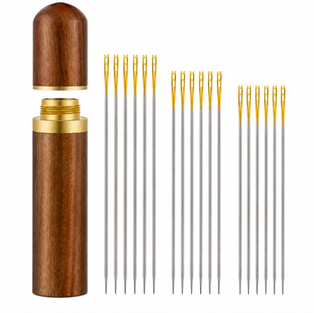 24-Pack Self-Threading Sewing Needles with Case | TIKA