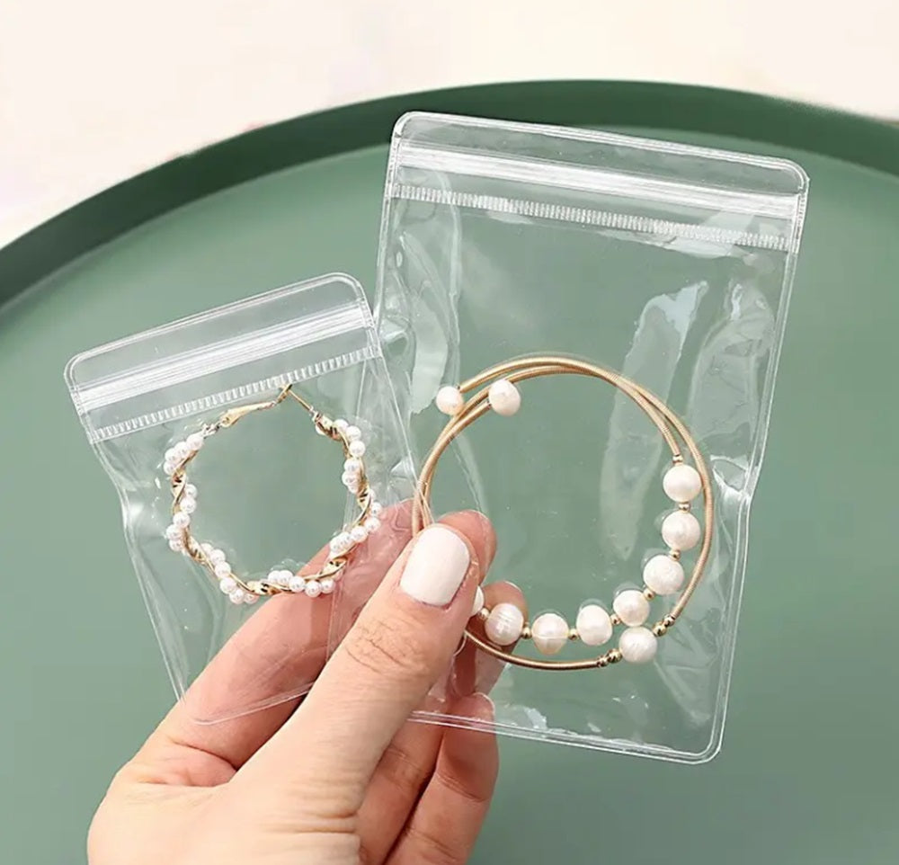 60-Pack Clear PVC Jewelry Storage Bags, 3 Sizes | TIKA
