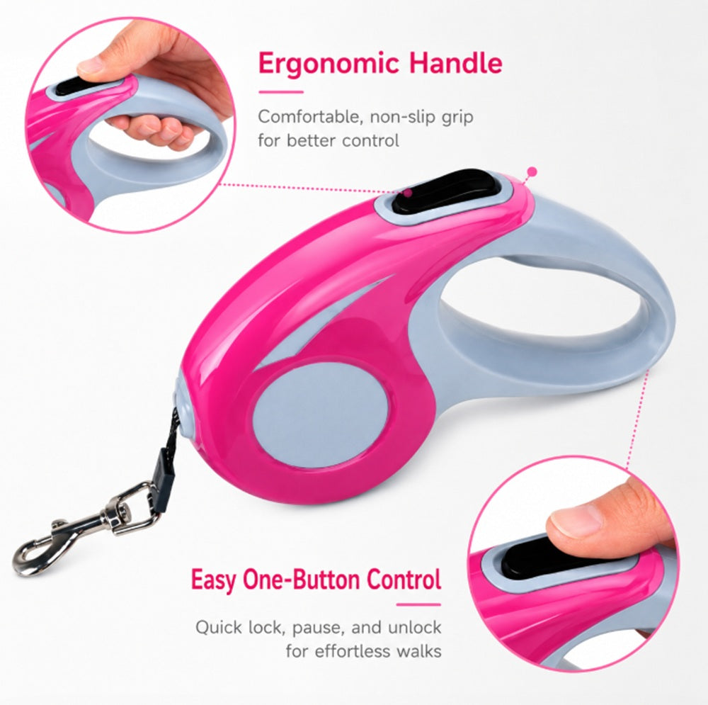 16-Foot Retractable Pet Leash with Locking Handle | TIKA