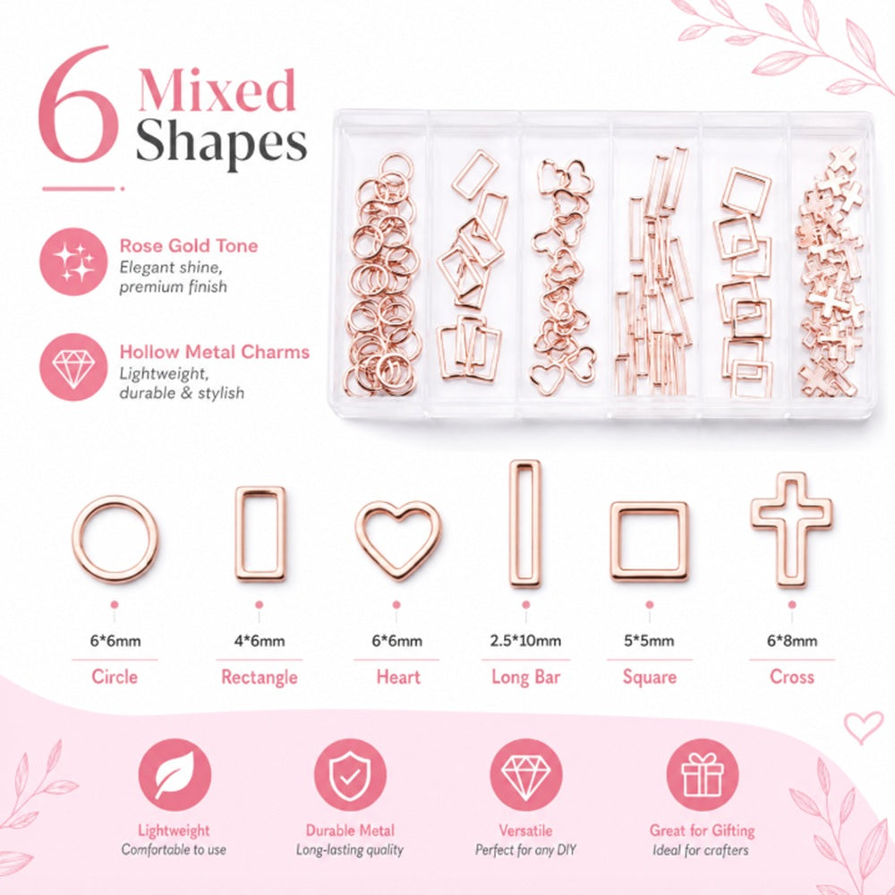 3D Nail Art Rhinestone & Gold-Tone Charm Kit | TIKA