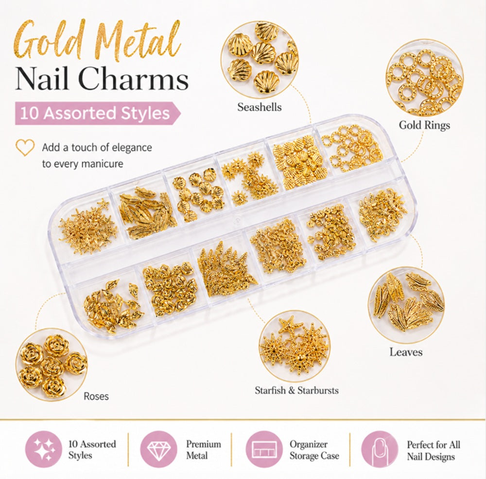 12-Grid Nail Rhinestone Kit for 3D Nail Art | TIKA