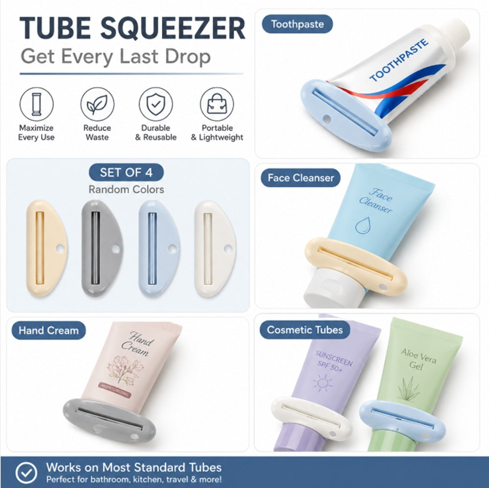 4-Pack Roller Toothpaste Tube Squeezers | TIKA