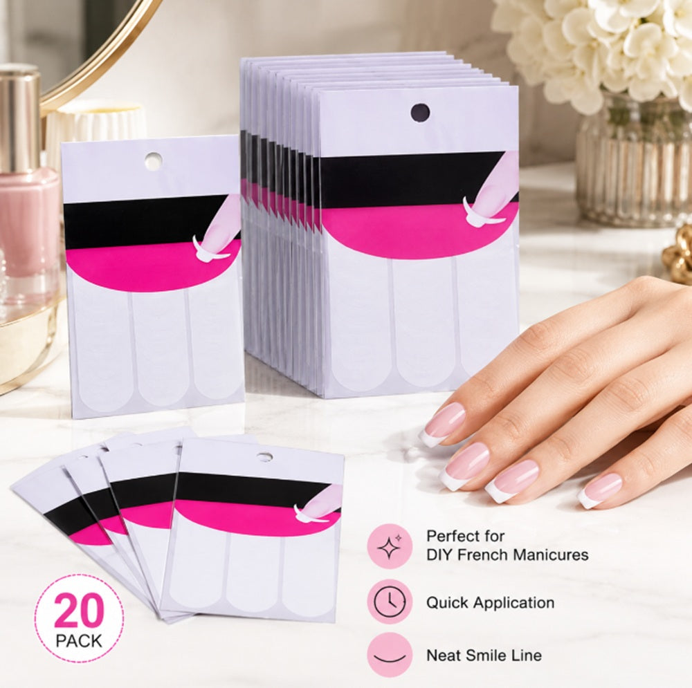 20-Pack French Manicure Nail Guide Stickers | TIKA