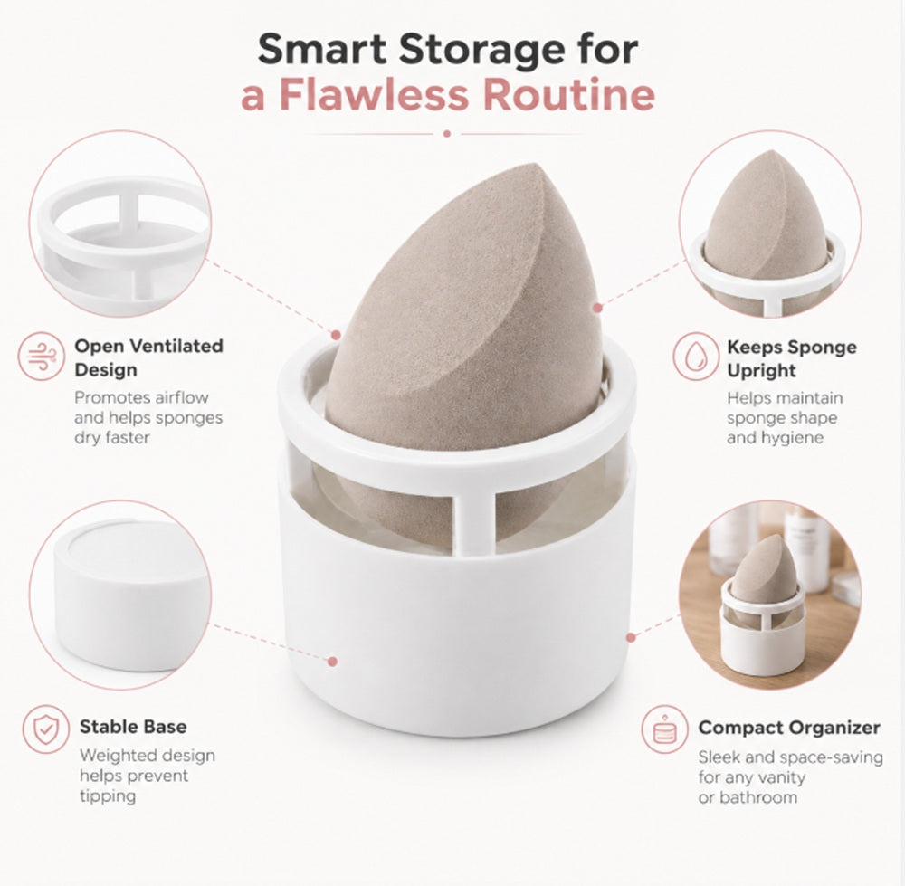 Makeup Sponge & Powder Puff Drying Stand | TIKA