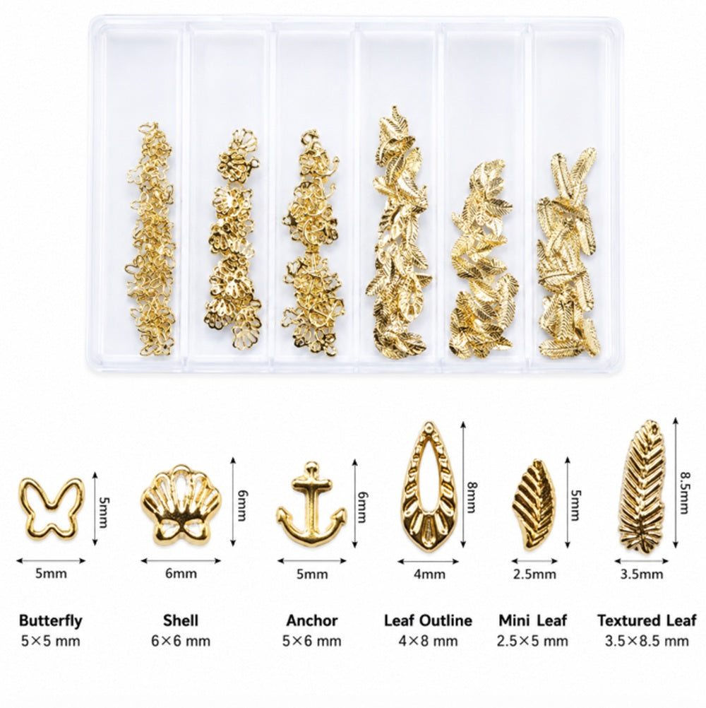 3D Nail Art Rhinestone & Gold-Tone Charm Kit | TIKA