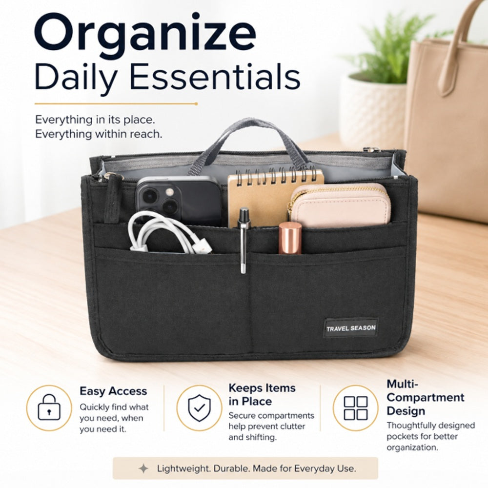 Multi-Pocket Handbag Organizer Insert for Purses & Totes | TIKA