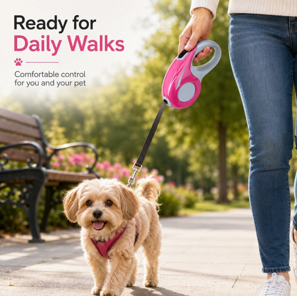 16-Foot Retractable Pet Leash with Locking Handle | TIKA