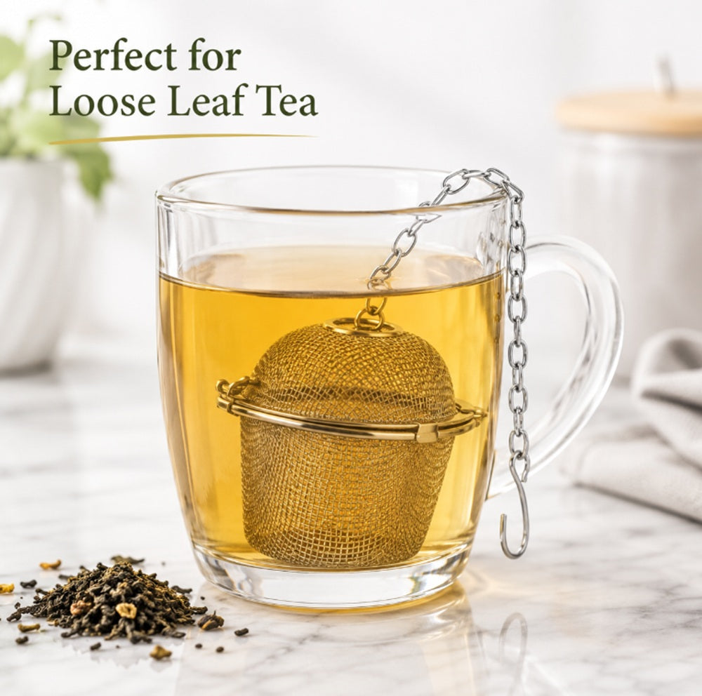 Stainless Steel Mesh Tea Infuser Ball with Chain for Loose-Leaf Tea | TIKA
