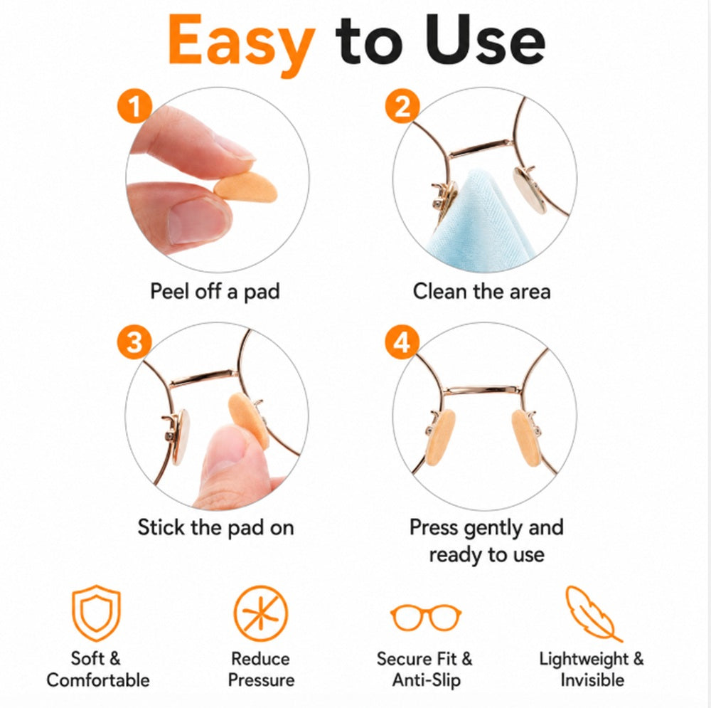 10-Pair Self-Adhesive Foam Nose Pads for Glasses | TIKA