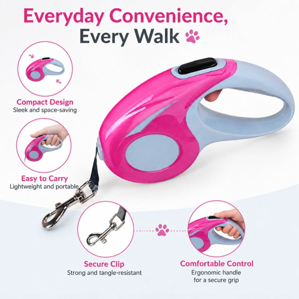 16-Foot Retractable Pet Leash with Locking Handle | TIKA