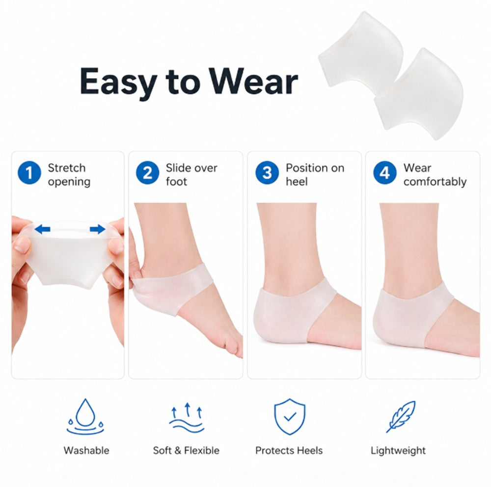 1-Pair Silicone Gel-Lined Open-Heel Socks | TIKA