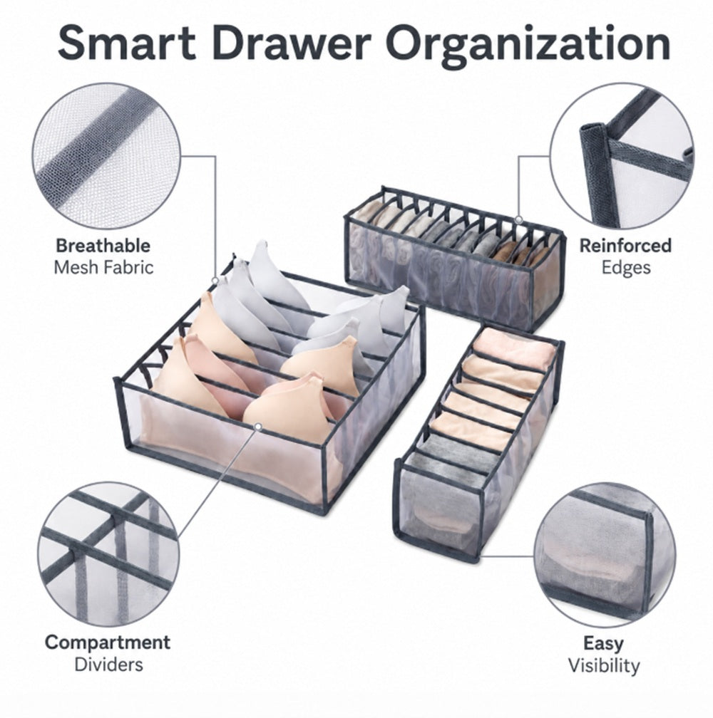 Foldable Drawer Organizer for Underwear, Bras & Socks | TIKA