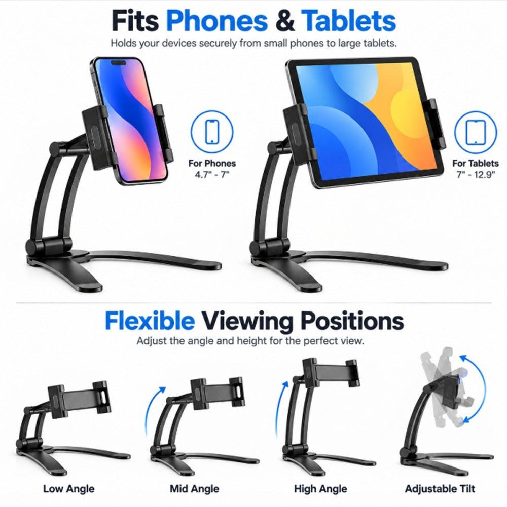 Adjustable Wall & Desktop Phone & Tablet Holder | TIKA