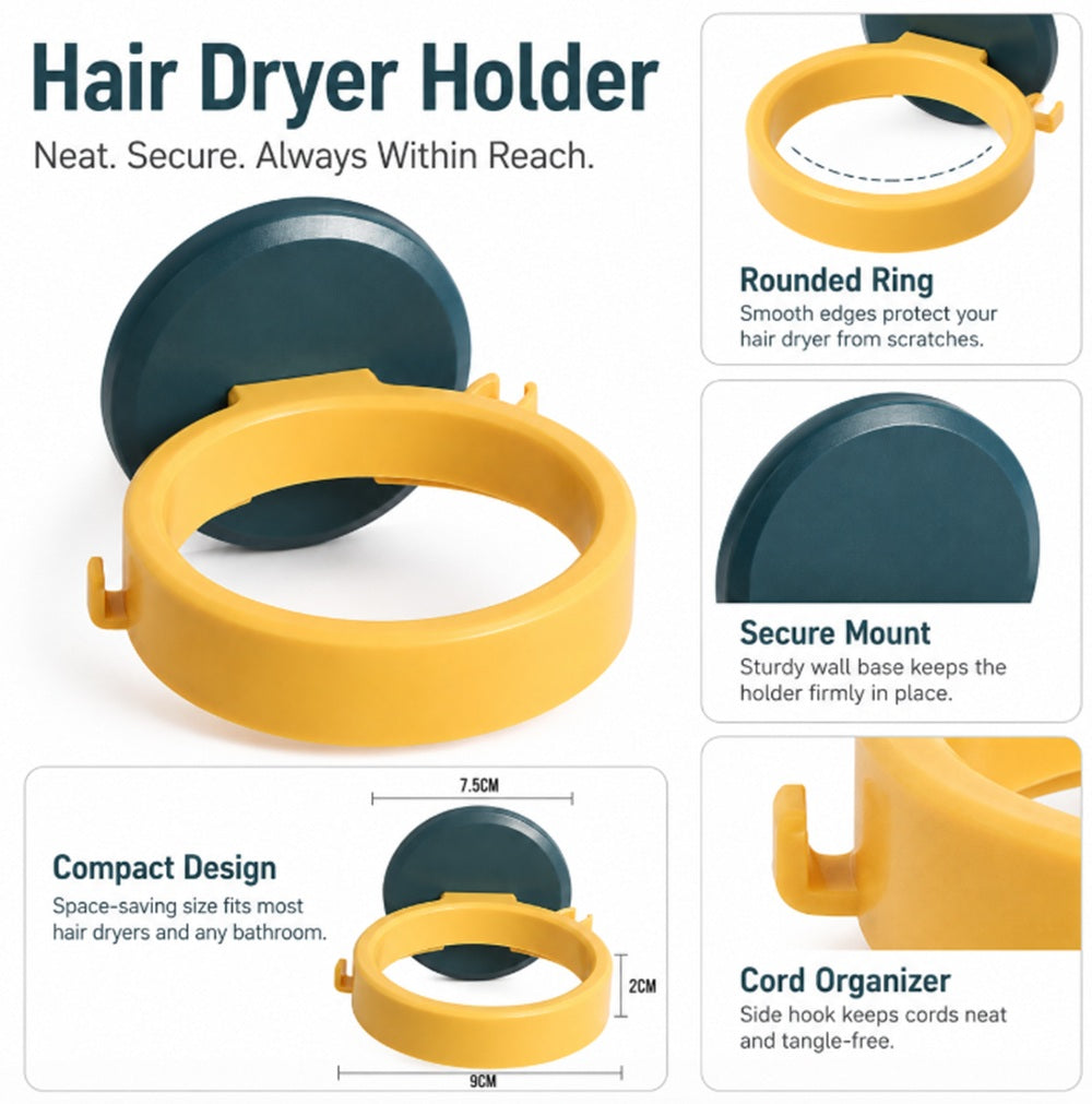 Self-Adhesive Hair Dryer Holder | TIKA
