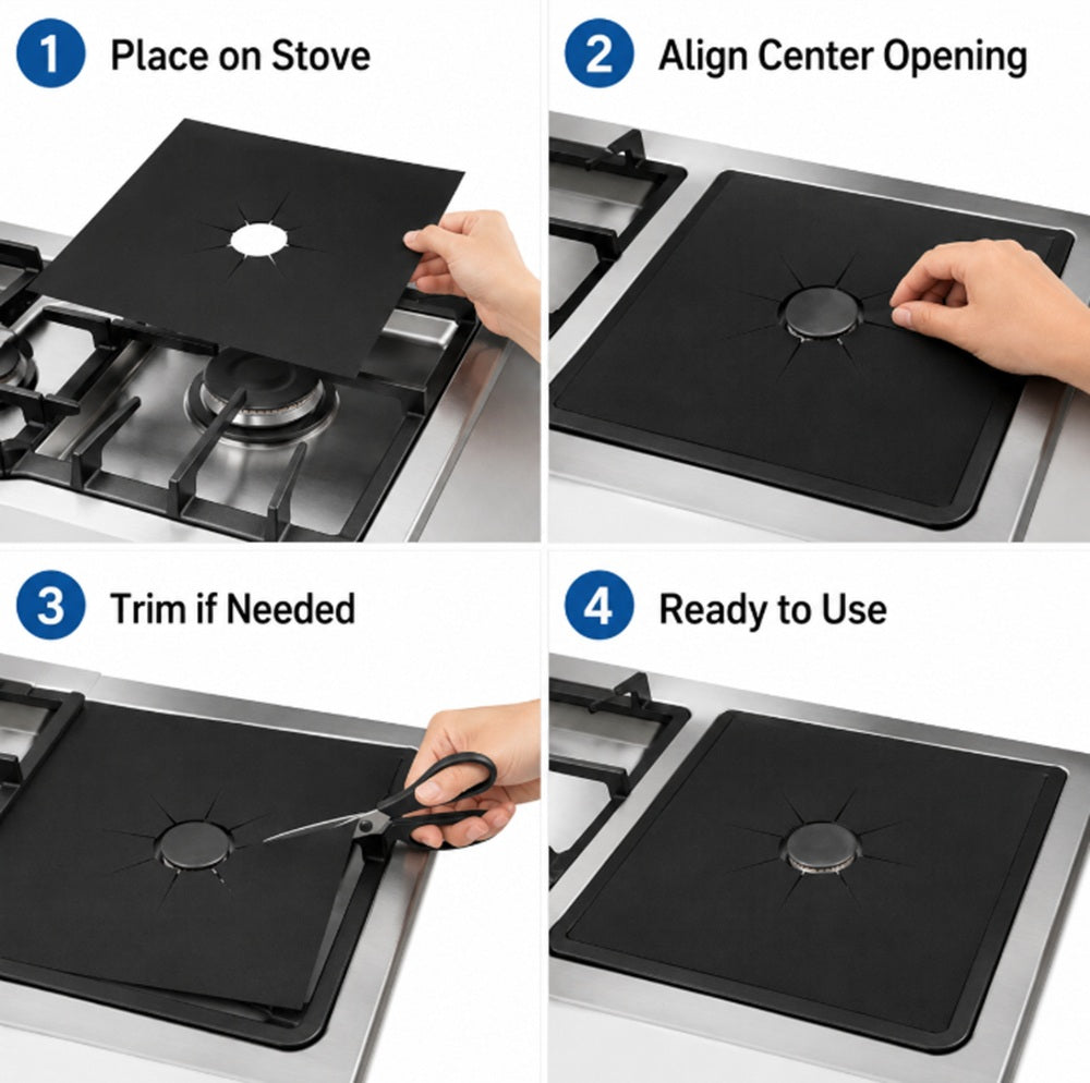 4-Pack Reusable Nonstick Gas Stove Burner Covers | TIKA