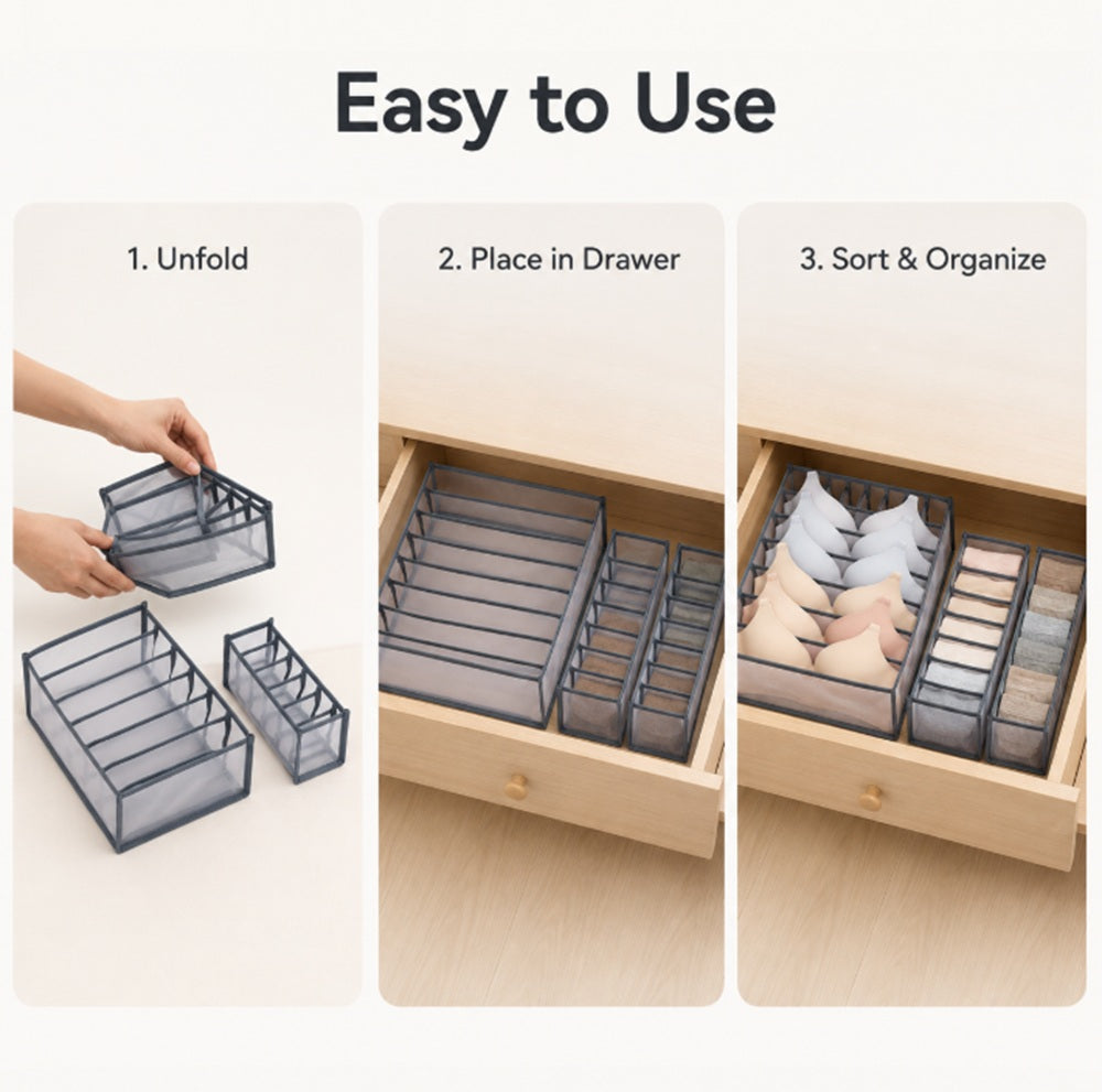 Foldable Drawer Organizer for Underwear, Bras & Socks | TIKA