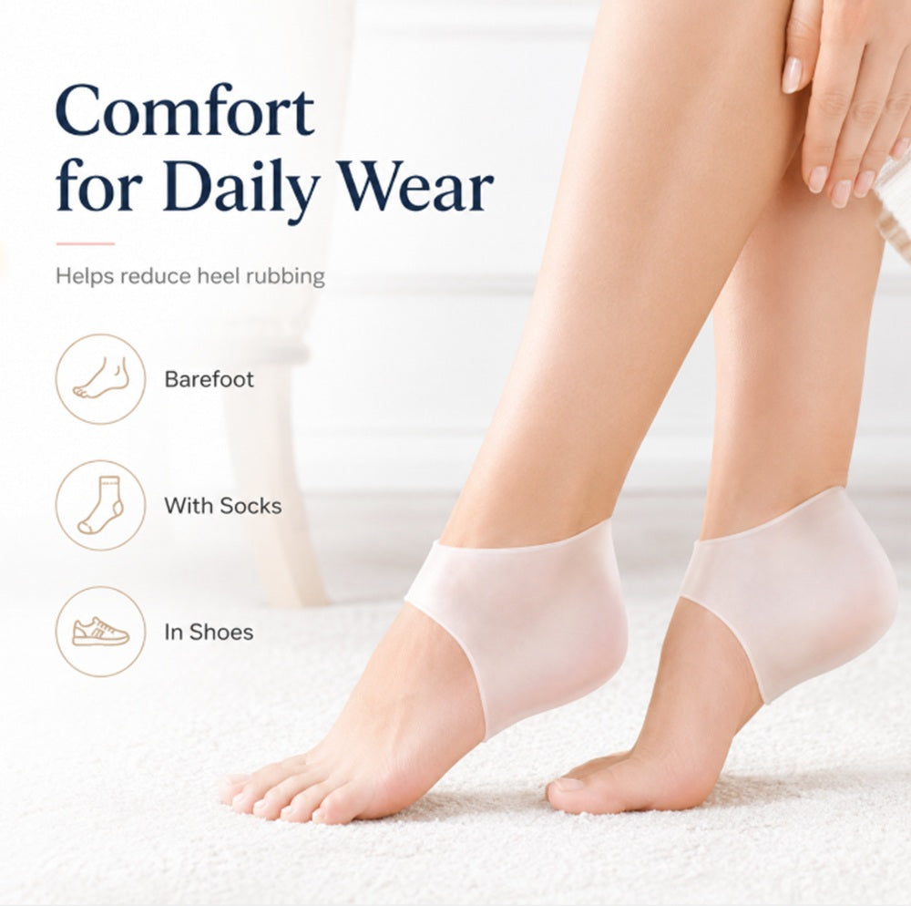 1-Pair Silicone Gel-Lined Open-Heel Socks | TIKA