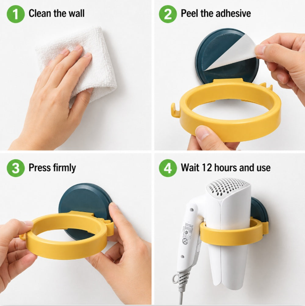 Self-Adhesive Hair Dryer Holder | TIKA