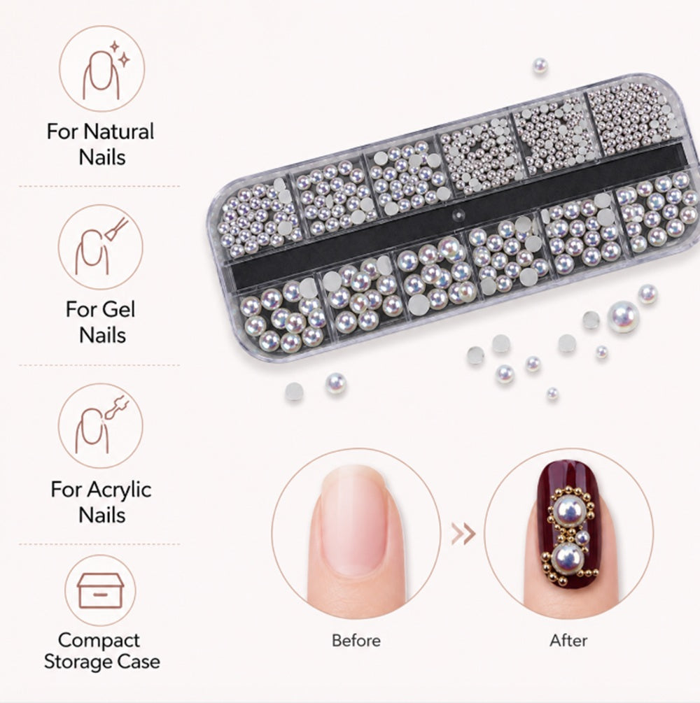 12-Grid Nail Rhinestone Kit for 3D Nail Art | TIKA