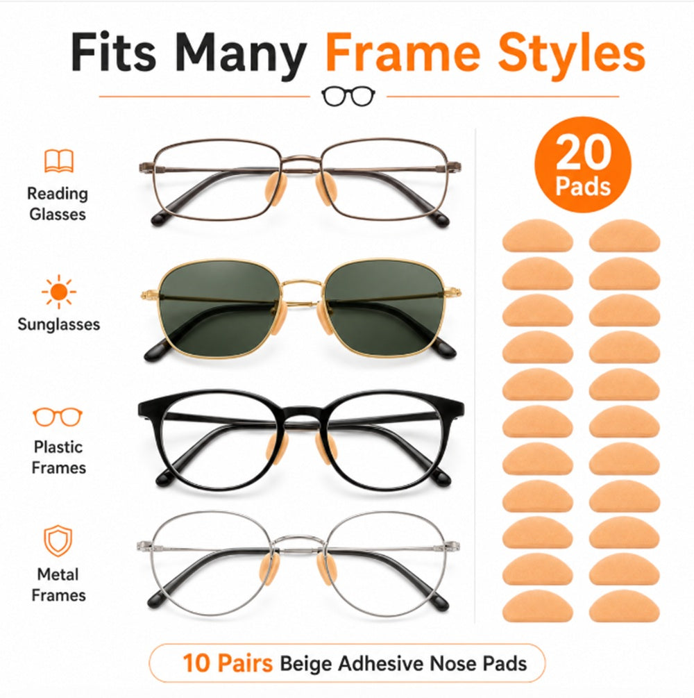 10-Pair Self-Adhesive Foam Nose Pads for Glasses | TIKA