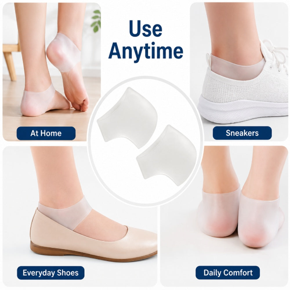 1-Pair Silicone Gel-Lined Open-Heel Socks | TIKA