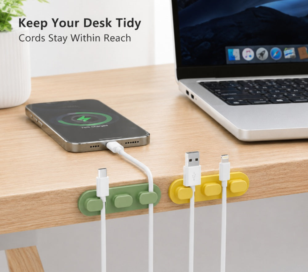 3-Pack Self-Adhesive Silicone Cable Organizer Clips | TIKA