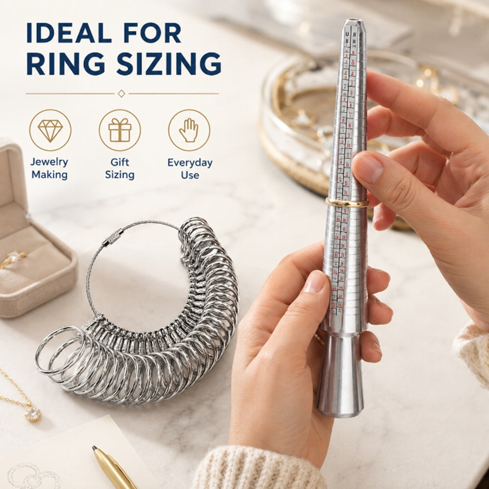 Metal Ring Sizer Gauge & Mandrel Measuring Set | TIKA