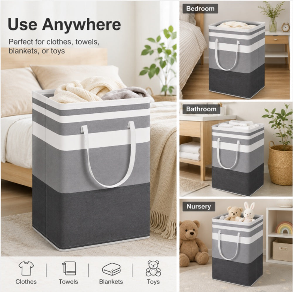 Large Collapsible Laundry Basket & Freestanding Hamper | TIKA