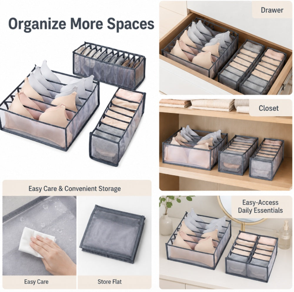 Foldable Drawer Organizer for Underwear, Bras & Socks | TIKA
