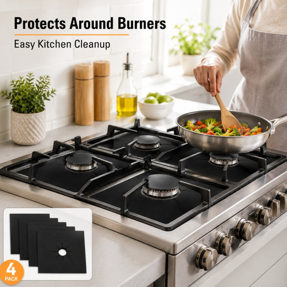 4-Pack Reusable Nonstick Gas Stove Burner Covers | TIKA