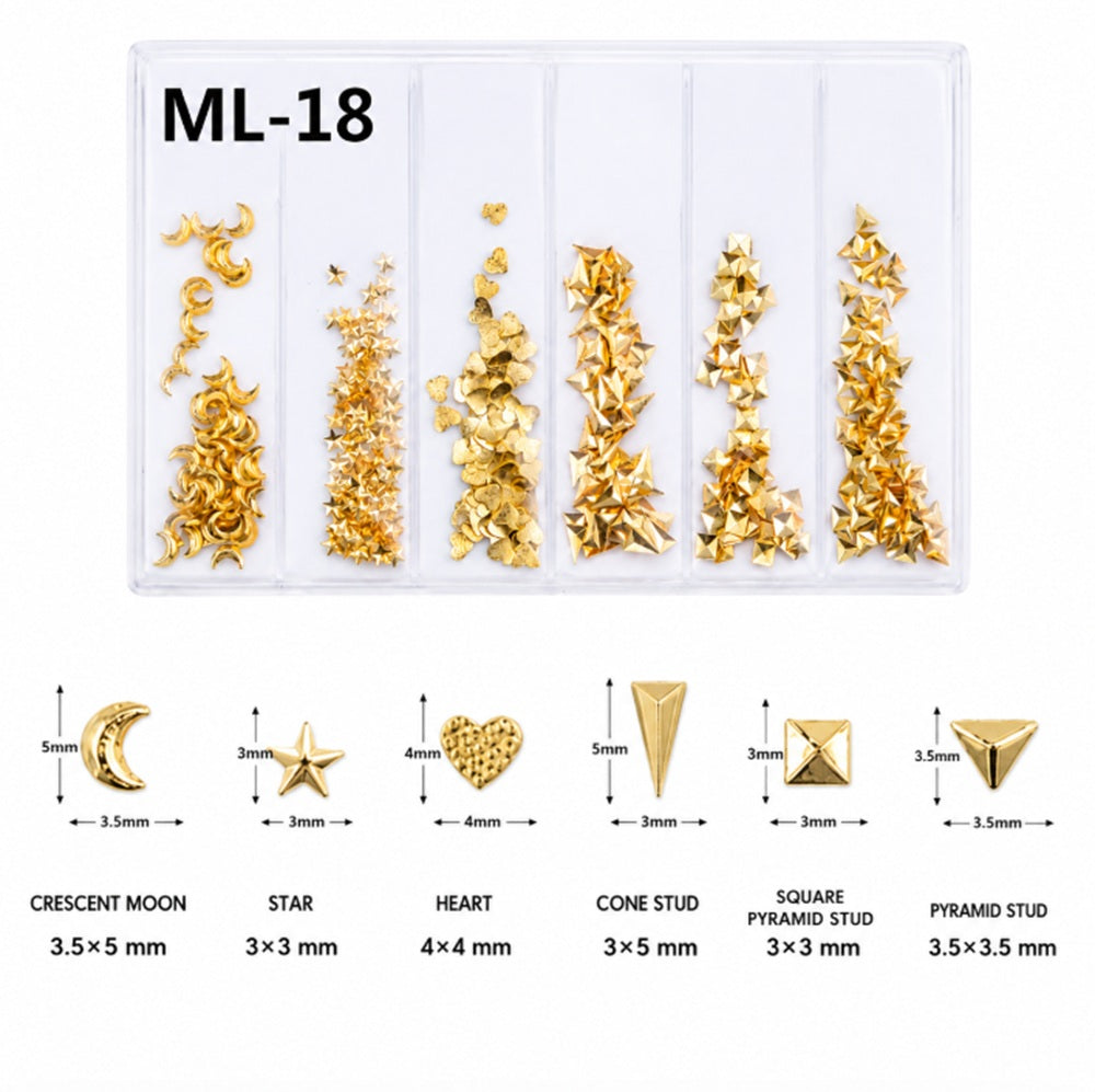 3D Nail Art Rhinestone & Gold-Tone Charm Kit | TIKA
