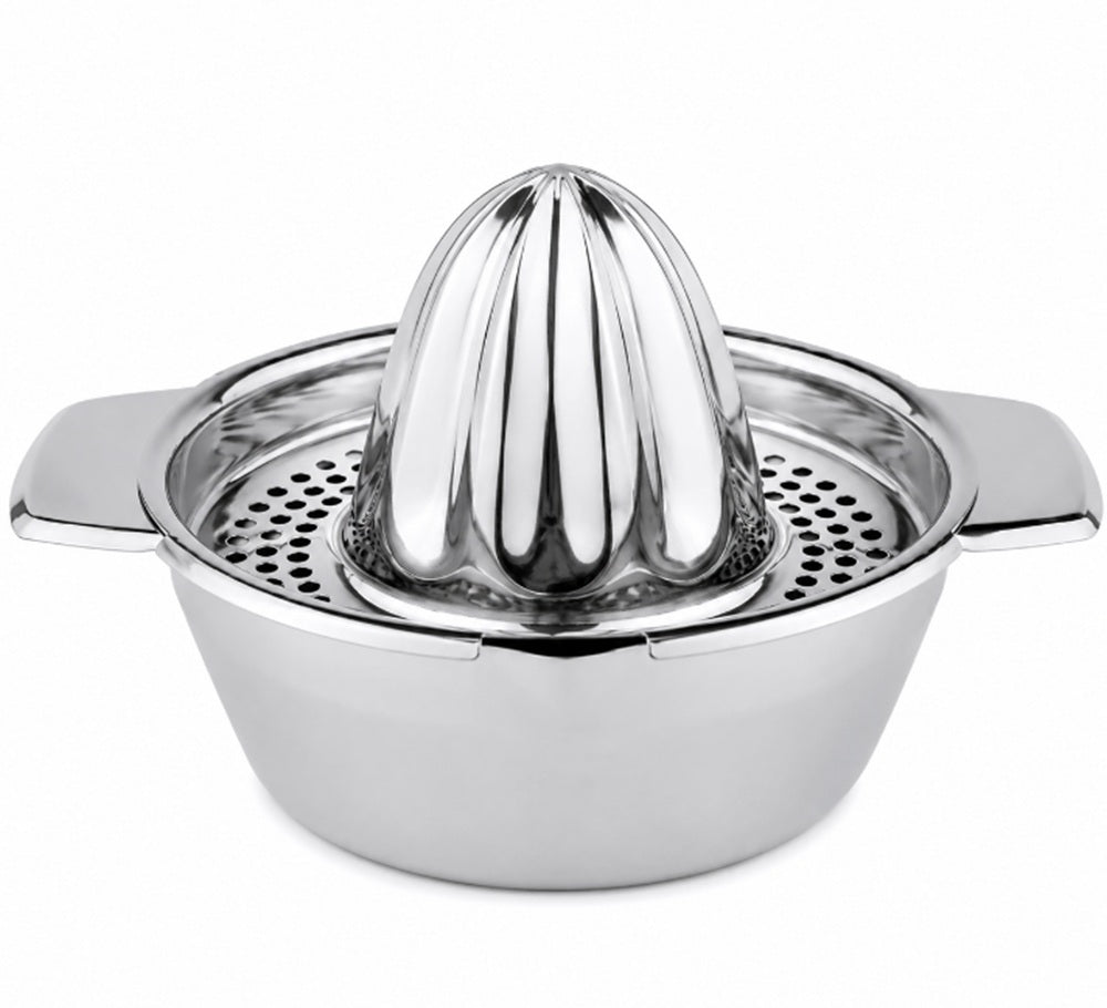 Stainless Steel Manual Citrus Juicer with Bowl & Strainer | TIKA