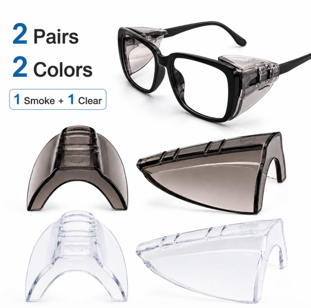 2-Pair Clear Slip-On Eyeglass Side Shields | TIKA