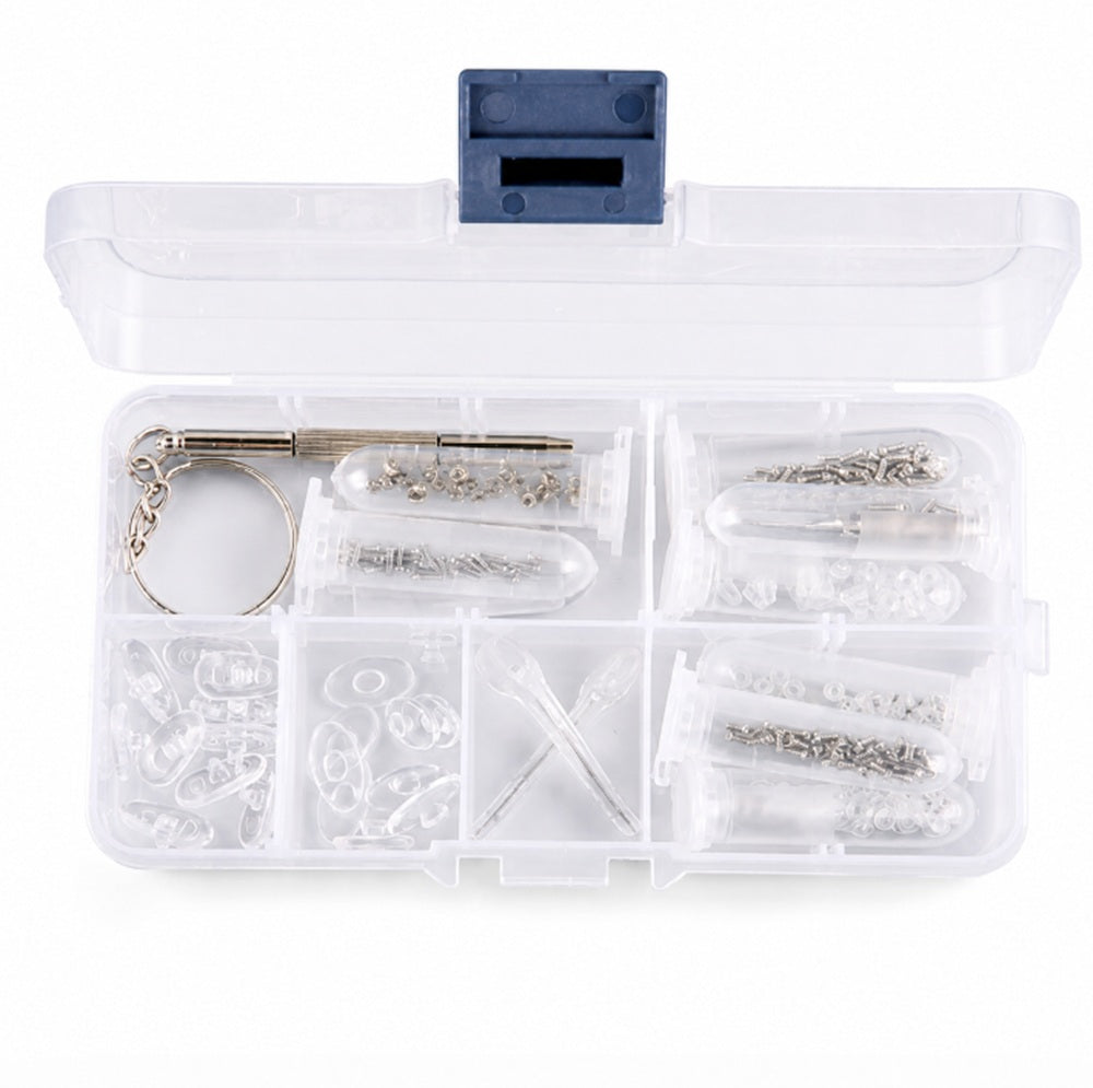 Eyeglass Repair Kit with Screws, Nose Pads & Case | TIKA